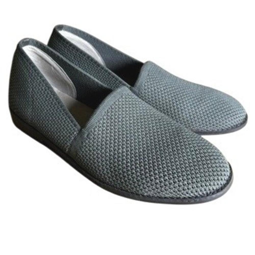 Eileen Fisher‎ Sz 8.5 Comfort Gray Knit Slip On Loafer Flats Shoes Quiet Luxury